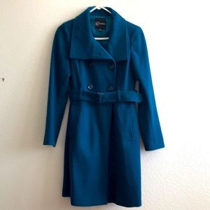 Guess teal blue trench peacoat